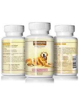 Omega 3 for Dogs, Fish Oil for Dogs 180 Softgels Pure & Natural Fatty Acids. (High EPA and DHA) (Helps Dog Allergies & Brain Function) Made in USA (3 Bottles - Save 15%)