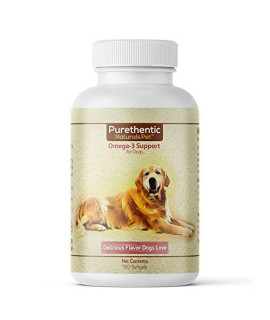 Omega 3 for Dogs, Fish Oil for Dogs 180 Softgels Pure & Natural Fatty Acids. (High EPA and DHA) (Helps Dog Allergies & Brain Function) Made in USA (1 Pack)