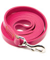 Logical Leather 6 Foot Dog Leash - Best for Training - Heavy Full Grain Leather Lead - Pink