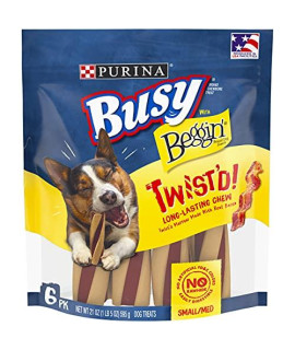 Purina Busy With Beggin' Made in USA Facilities Small/Medium Breed Dog Treats, Twist'd - 6 ct. Pouch