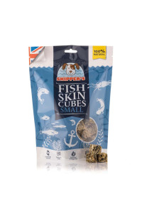Skippers Fish Skin Dog Treats I Air-Dried Whitefish 100% cod Skin I 100% Healthy, High in Protein, grain Free and Natural Dog Snacks I Small-Size cubes