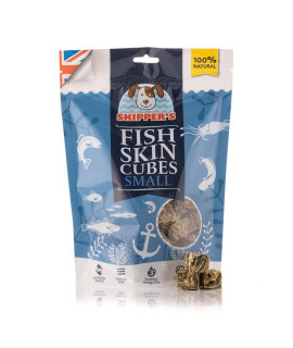 Skippers Fish Skin Dog Treats I Air-Dried Whitefish 100% cod Skin I 100% Healthy, High in Protein, grain Free and Natural Dog Snacks I Small-Size cubes