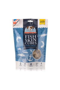 SKIPPERS Fish Skin Jerky cubes - gently Air Dried Dog Treats, Healthy & Natural Treat for Dogs, Hypoallergenic grain Free, High in Protein & Low Fat great for Teeth (cube Size Extra Small, 25Oz)