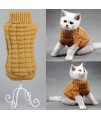 Bolbove Cable Knit Turtleneck Sweater for Small Dogs & Cats Knitwear Cold Weather Outfit (Brown, Large)