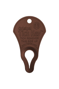 The Original Tick Key - Tick Detaching Device - Portable, Safe and Highly Effective Tick Detaching Tool (Brown)