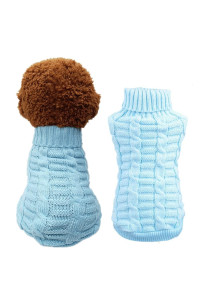Cat Sweater,Turtleneck Knitted Kitten Clothes,Cat Sweaters for Cats only, Sphynx Cat Clothes,Small Dog Sweaters(Blue,XS)