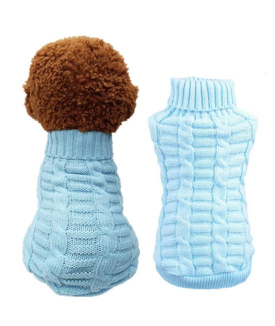 Cat Sweater,Turtleneck Knitted Kitten Clothes,Cat Sweaters for Cats only, Sphynx Cat Clothes,Small Dog Sweaters(Blue,XS)