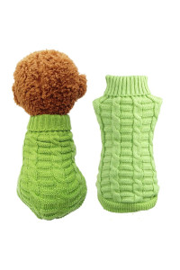 Cat Sweater,Turtleneck Knitted Kitten Clothes,Cat Sweaters for Cats only, Sphynx Cat Clothes,Small Dog Sweaters(Green,XS)