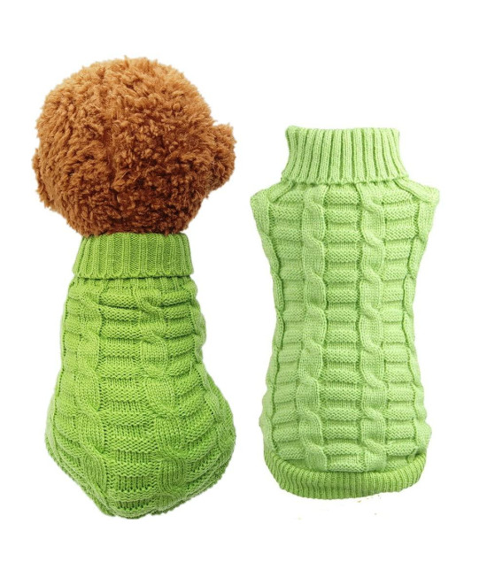 Cat Sweater,Turtleneck Knitted Kitten Clothes,Cat Sweaters for Cats only, Sphynx Cat Clothes,Small Dog Sweaters(Green,XS)