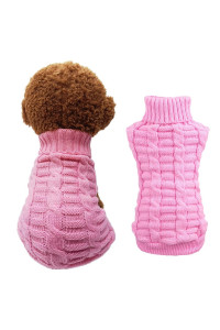 Cat Sweater,Turtleneck Knitted Kitten Clothes,Cat Sweaters for Cats only, Sphynx Cat Clothes,Small Dog Sweaters(Pink,XL)