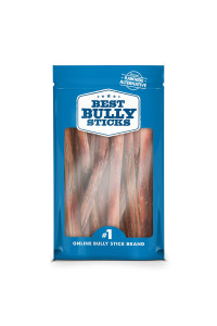 Best Bully Sticks All Natural 12 Inch Thick Bully Sticks for Large Dogs - USA Baked & Packed - 100% Free-Range Grass-Fed Beef - Single-Ingredient Grain & Rawhide Free Dog Chews - 10 Pack