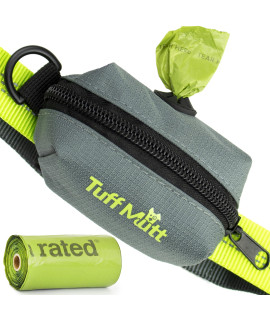 Tuff Mutt Dog Poop Bag Holder for Leash, Accessory For All Leashes, Lightweight Doggie Poop Bag Dispenser Allows For Easy Access To Pet Waste Bags, Includes Earth Rated Doggy Bags for Poop Holders