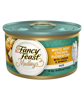 Purina Fancy Feast Pate Wet Cat Food, Medleys White Meat Chicken Florentine With Cheese & Garden Greens - 3 oz. Can