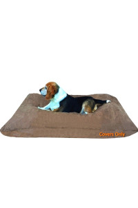 Do It Yourself DIY Pet Bed Pillow Duvet Suede cover Waterproof Internal case for Dogcat at Medium 36X29 Brown color - covers only