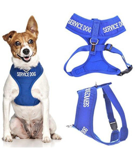 SERVIcE DOg (Do Not DisturbDog Is Working) Blue color coded Non-Pull Front and Back D Ring Padded and Waterproof Vest Dog Harness PREVENTS Accidents By Warning Others Of Your Dog In Advance (XS)