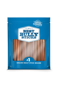 Best Bully Sticks 6 Inch All-Natural USA-Baked Bully Sticks for Dogs - 6 Fully Digestible, 100% Grass-Fed Beef, Grain and Rawhide Free 18 Pack