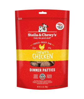 Stella & Chewy's Freeze Dried Raw Dinner Patties - Grain Free Dog Food, Protein Rich Chewys Chicken Recipe - 25 oz Bag