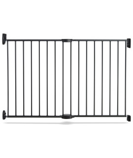Munchkin Push to Close Baby Gate, Hardware Mounted Safety Gate for Stairs, Hallways and Doors, Extends 28.5 to 45 Wide, Metal, Dark Grey