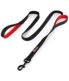 Primal Pet Gear Dog Leash 6ft Long,Traffic Padded Two Handle,Heavy Duty,Reflective Double Handles Lead for Control Safety Training,Leashes for Large Dogs or Medium Dogs,Dual Handles Leads(Red)