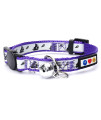 Pawtitas Glow in The Dark Cat Collar with Safety Buckle and Removable Bell Cat Collar Kitten Collar Purple Cat Collar