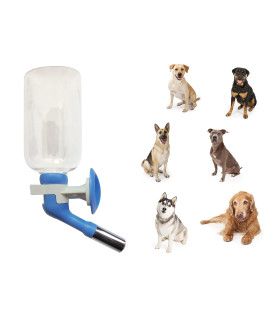 Choco Nose Patented Large No-Drip Water Bottle/Feeder ONLY for Large Size Dogs Over 50 lbs - for Wire Cages, Crates or Kennels. 16 oz. X-Large Nozzle 22mm, Blue (H570)