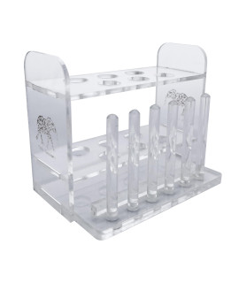 Aquarium Test Tube Holder, Hand-Made Rack, with 6 Slots and 6 Drying Poles, customised for use with Aquarium Test Tubes Including API Test Tubes, by Tililly Concepts