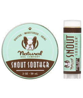 Natural Dog Company Snout Soother Bundle, Includes 2oz Tin + 0.15oz Stick, Dog Nose Balm for Chapped, Crusty and Dry Dog Noses, Organic, All Natural Ingredients, Packaging May Vary