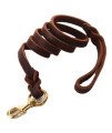 FAIRWIN Braided Leather Dog Leash 6 Foot - 5.6 Foot Dog Training Leash for Large Medium Small K9 Dogs (S:1/2 x5.6ft, Brown) 004