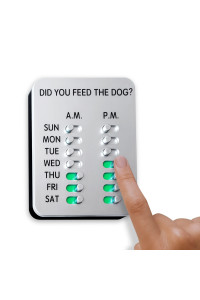 DID YOU FEED THE DOG? - Dog Feeding Reminder, The Original Feed Dog Reminder, Mountable Dog Fed Sign, Pet Feeding Reminder Kit with Magnets & Adhesives, Silver