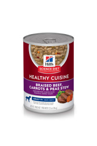 Hill's Science Diet Wet Dog Food, Adult 7+, Healthy Cuisine, Braised Beef, Carrots & Peas Stew, 12.5 oz. Cans, 12-Pack