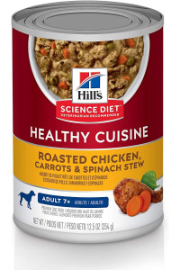 Hill's Science Diet Wet Dog Food, Adult 7+ for Senior Dogs, Healthy Cuisine, Roasted Chicken, Carrots, & Spinach Recipe, 12.5 oz. Cans, 12-Pack