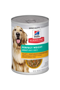 Hill's Science Diet Wet Dog Food, Adult, Perfect for Weight Management, Hearty Vegetable & Chicken Stew Recipe, 12.5 oz Cans, 12-pack
