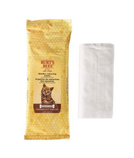 Burt's Bees for Pets Cat Natural Dander Reducing Wipes Kitten and Cat Wipes for Grooming, 50 Count Cruelty Free, Sulfate & Paraben Free, pH Balanced for Cats - Made in the USA