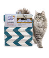 Fresh Kitty Durable XL Jumbo Foam Litter Mat - Phthalate and BPA Free, Water Resistant, Traps Litter from Box, Scatter Control, Easy Clean Mats - Chevron, Blue/White Chevron (9035)