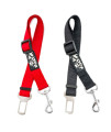 2PET Dog Seat Belt Strap Adjustable - Dog Car Seatbelt for All Dog Breeds & Sizes - Fits Seatbelt Latches of Most Car Makes Buckles- 21 to 32 Dog Seatbelt - Rawhide Red, Pack of 2