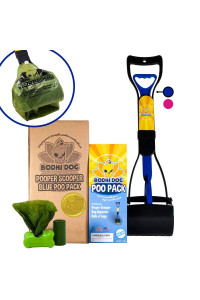 Bodhi Dog Complete Poo Pack 24 Pooper Scooper, Poop Bags, and Pet Dog Waste Bag Holder Perfect for Small, Medium, Large, XL Pets - Great for Grass and Gravel