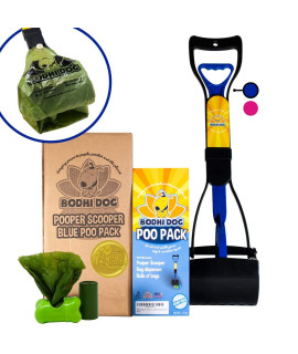 Bodhi Dog Complete Poo Pack 24 Pooper Scooper, Poop Bags, and Pet Dog Waste Bag Holder Perfect for Small, Medium, Large, XL Pets - Great for Grass and Gravel