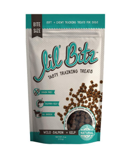 Lil' Bitz Salmon + Kelp Training Treats, Soft, Tasty, Grain-Free, Perfect for Training and Spoiling, Irresistible Aroma, Low Calories, Made in The USA