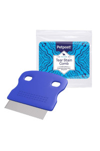Petpost Tear Stain Remover Comb for Dogs - Extra Fine Tooth Rake Gently & Effectively Gets Rid of Crust, Mucus, and Gunk Around Your Shih Tsu or Maltese