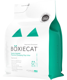 Boxiecat Premium Clumping Clay Cat Litter, Gently Scented, 28lbs - Longer Lasting Odor Control - Hard, Non Stick Clumps - Stays Ultra Clean - 99.9% Dust Free