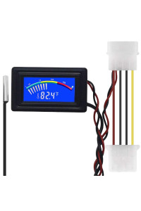 KETOTEK Digital Thermometer Temperature Meter Gauge Waterproof Sensor Probe Aquarium Car PC case Incubator Temp Meter 4 Pin Power Supply Celsius/Fahrenheit LCD Display