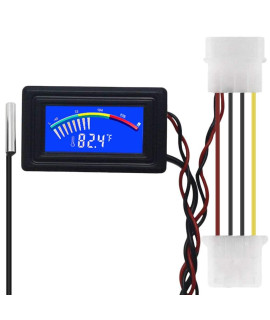 KETOTEK Digital Thermometer Temperature Meter Gauge Waterproof Sensor Probe Aquarium Car PC case Incubator Temp Meter 4 Pin Power Supply Celsius/Fahrenheit LCD Display