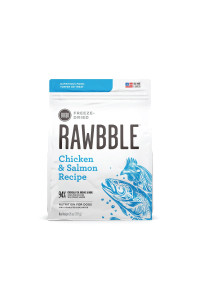 BIXBI Rawbble Freeze Dried Dog Food, Chicken & Salmon Recipe, 26 oz - 94% Meat and Organs, No Fillers - Pantry-Friendly Raw Dog Food for Meal, Treat or Food Topper - USA Made in Small Batches
