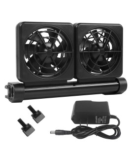 Aquarium Chiller, Fish Tank Cooling Fan System for Salt Fresh Water, 2 Variable Speed, Wide Angle Adjustable (2-Fan)