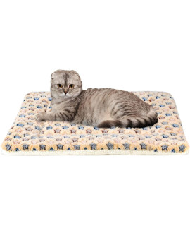 Mora Pets Cat Bed Dog Crate Pad Ultra Soft Pet Bed with Cute Star Print Washable Crate Mat for Small Dogs and Indoor Cats Reversible Fleece Dog Kennel Pad Cat Carrier Mat 14 x 17.5 inch Brown