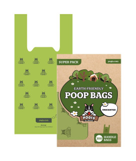 Pogis Dog Poop Bags with Handles - 300 Unscented Doggy Poop Bags with Easy-Tie Handles - Leak-Proof, Ultra Thick Poop Bags for Dogs, cat Poop Bags