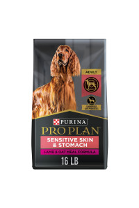 Purina Pro Plan Sensitive Skin and Sensitive Stomach Dog Food With Probiotics for Dogs, Lamb & Oat Meal Formula - 16 lb. Bag