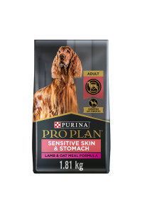 Purina Pro Plan Sensitive Skin And Sensitive Stomach Dog Food With Probiotics For Dogs, Lamb & Oat Meal Formula - 4 lb. Bag