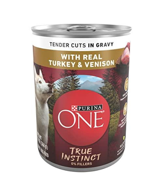 Purina ONE Natural Wet Dog Food Gravy, True Instinct Tender Cuts With Real Turkey and Venison - 13 oz. Can