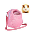 1 PCS Portable White Mesh African Hedgehog Hamster Breathable Pet Dog Carrier Bags Handbags Puppy Cat Travel Backpack (M, White Mesh - Pink, 18 x 22cm/7 x9 inch)
